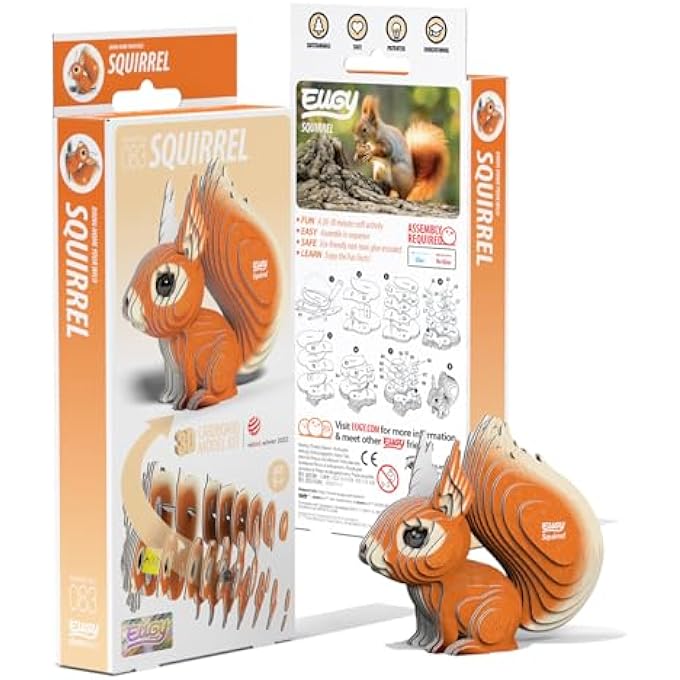 083 SQUIRREL ECO-FRIENDLY 3D PAPER CRAFT PUZZLE - Image 4